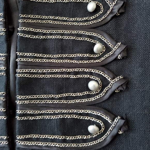 Chico's military-like linen black vest - Picture 2 of 7